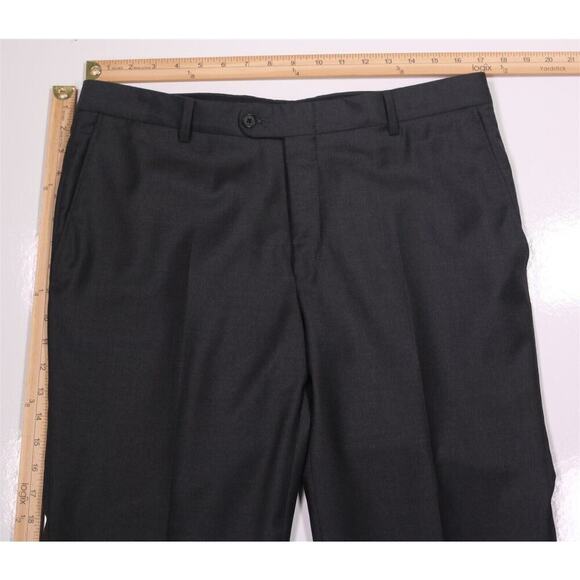Hickey-Freeman Men's Current Model Charcoal Gray Wool Dress Pants 35x29 - Picture 4 of 6